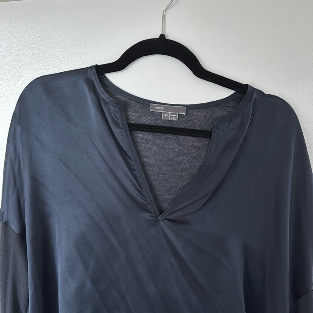 Vince tunic, silk front cotton arms/back